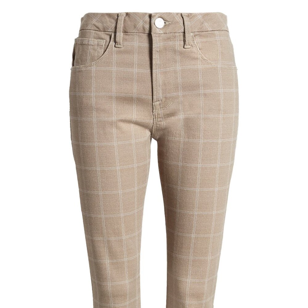FRAME denim Le Crop High Waist Mini Bootcut Jeans NWT beige check $248 30